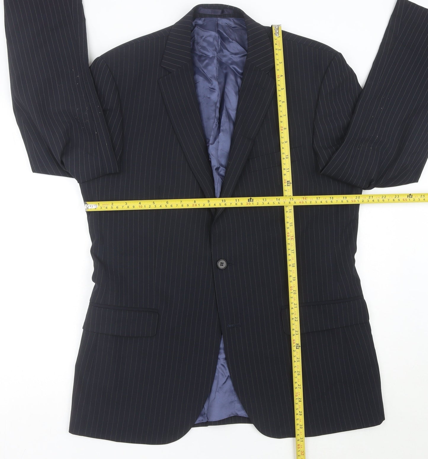 Mens UK Size 40 Pierre Cardin Regular Blue Suit Jacket