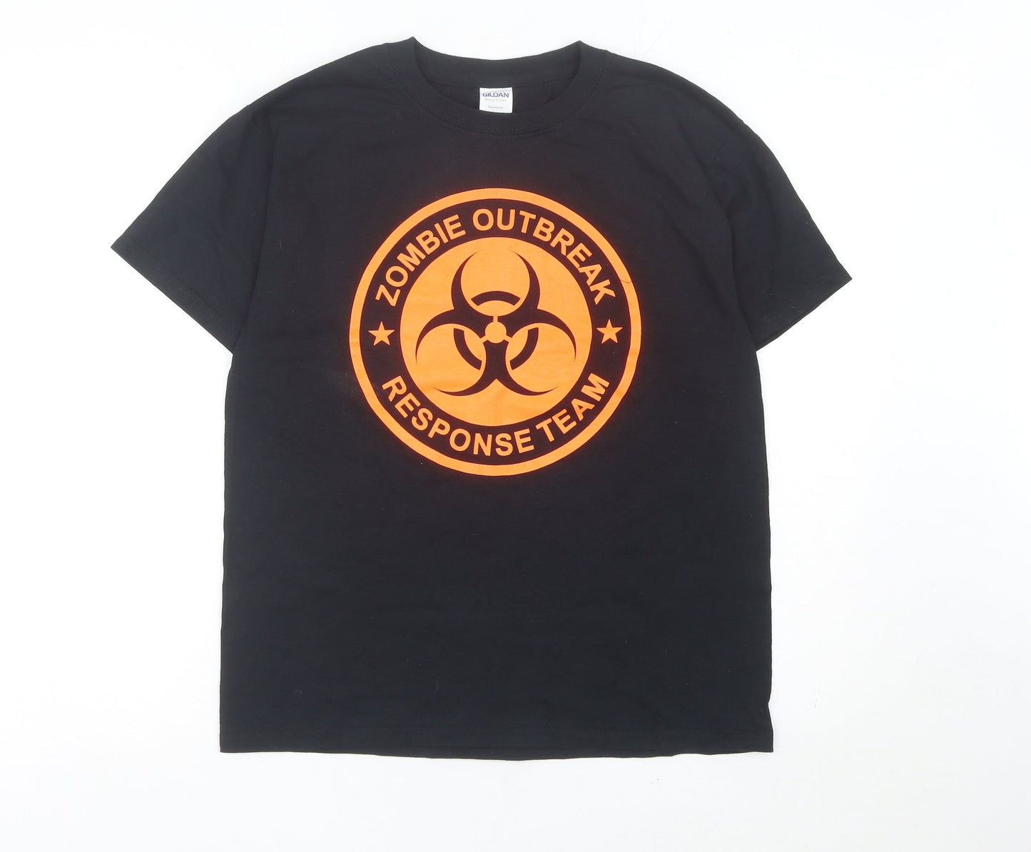Gildan Boys Black Zombie Outbreak Response Team Graphic T-Shirt L