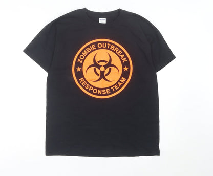 Gildan Boys Black Zombie Outbreak Response Team Graphic T-Shirt L