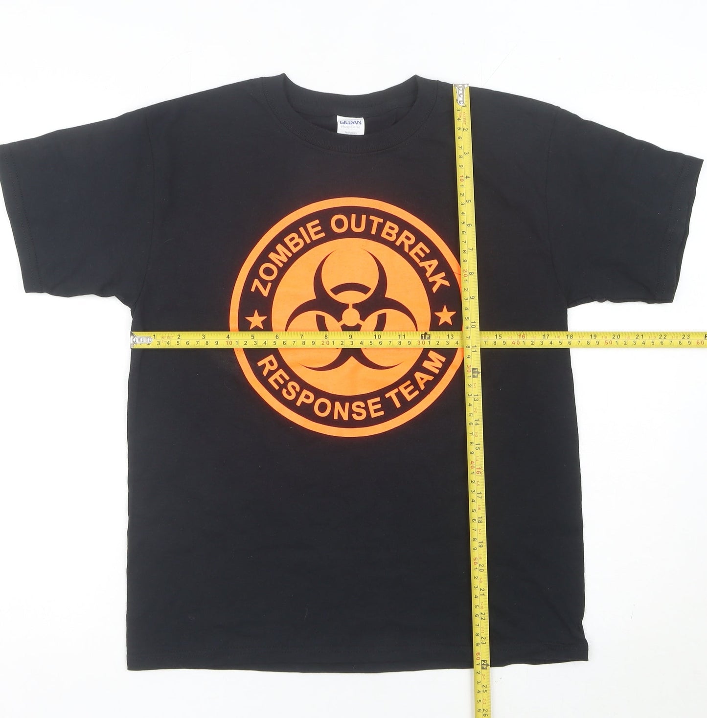 Gildan Boys Black Zombie Outbreak Response Team Graphic T-Shirt L
