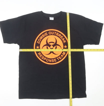 Gildan Boys Black Zombie Outbreak Response Team Graphic T-Shirt L