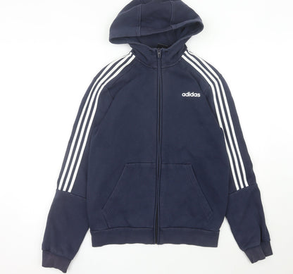 Mens UK Size M adidas Blue Full Zip Hoodie