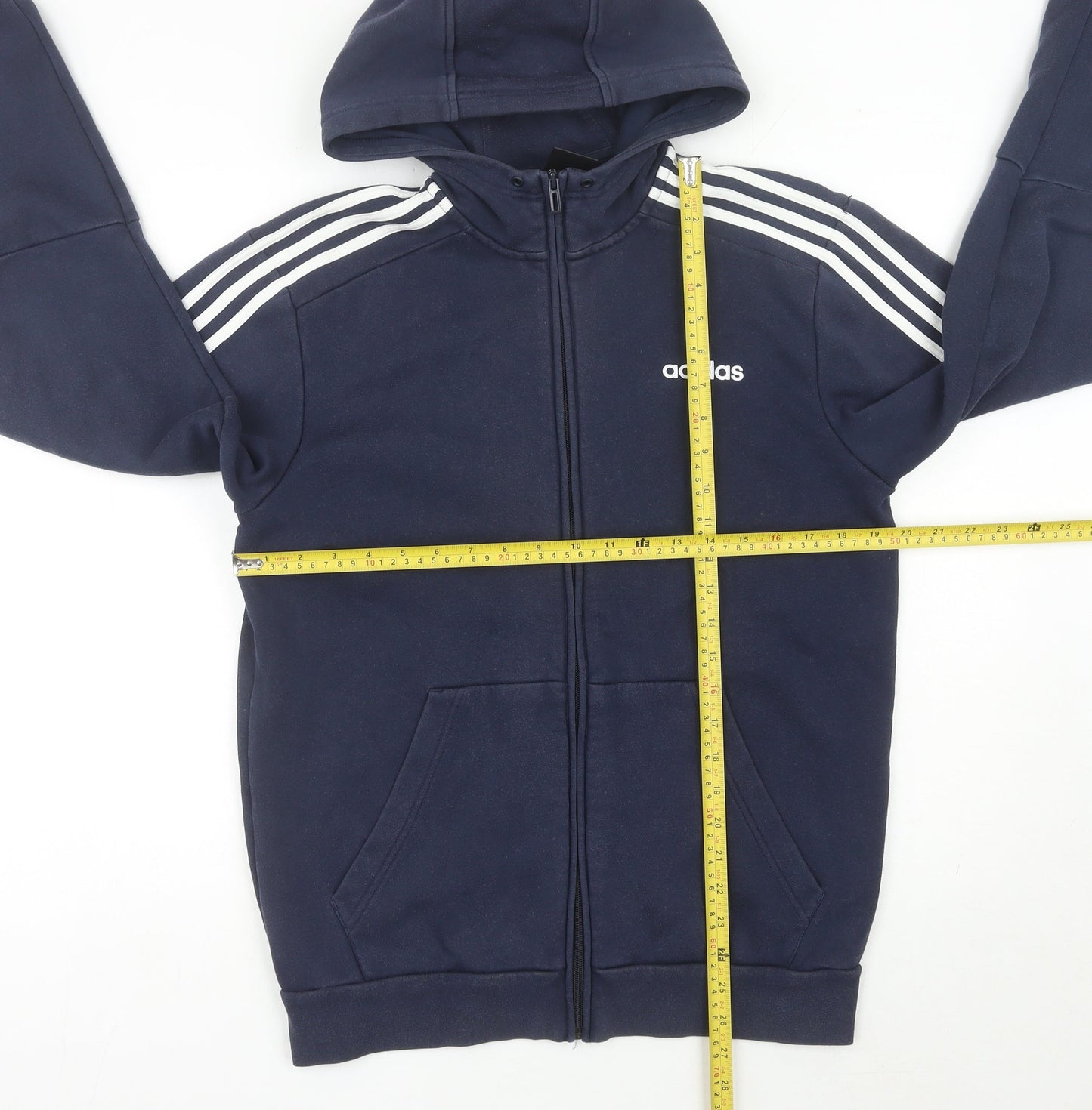 Mens UK Size M adidas Blue Full Zip Hoodie