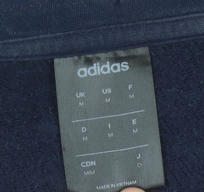 Mens UK Size M adidas Blue Full Zip Hoodie