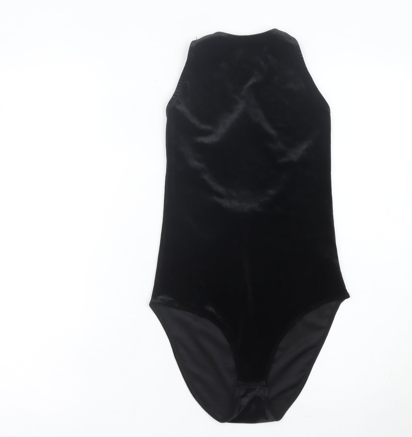 Nobody's Child Womens Black Velvet Bodysuit Size 8 Sleeveless Party Wear