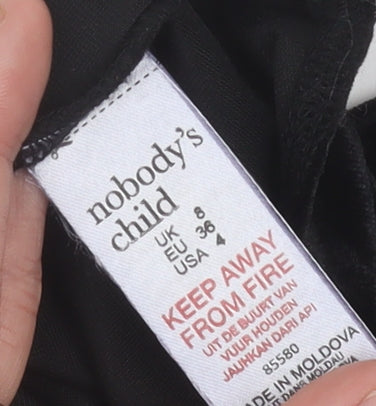 Nobody's Child Womens Black Velvet Bodysuit Size 8 Sleeveless Party Wear