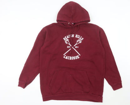 Teen Wolf Beacon Hills Mens Red XL Pullover Hoodie Stilinski 24 Lacrosse