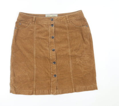 Fat Face Womens Brown Corduroy Pencil Skirt Size 12