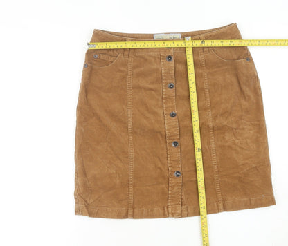 Fat Face Womens Brown Corduroy Pencil Skirt Size 12