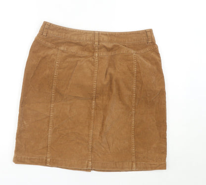 Fat Face Womens Brown Corduroy Pencil Skirt Size 12