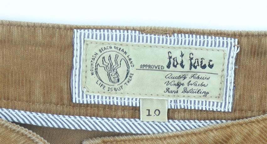 Fat Face Womens Brown Corduroy Pencil Skirt Size 12