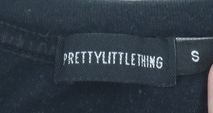 PrettyLittleThing Womens Black Graphic Wanderer T-Shirt Size S