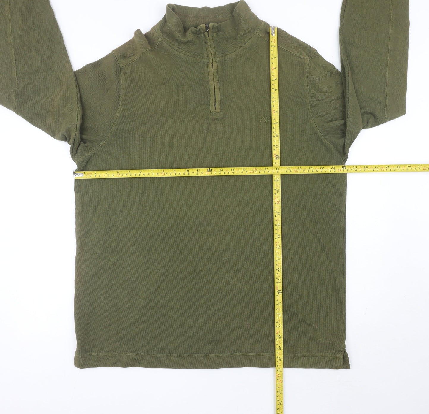 Mens UK Size 2XL Marks and Spencer Green Henley Sweatshirt