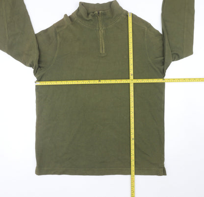Mens UK Size 2XL Marks and Spencer Green Henley Sweatshirt