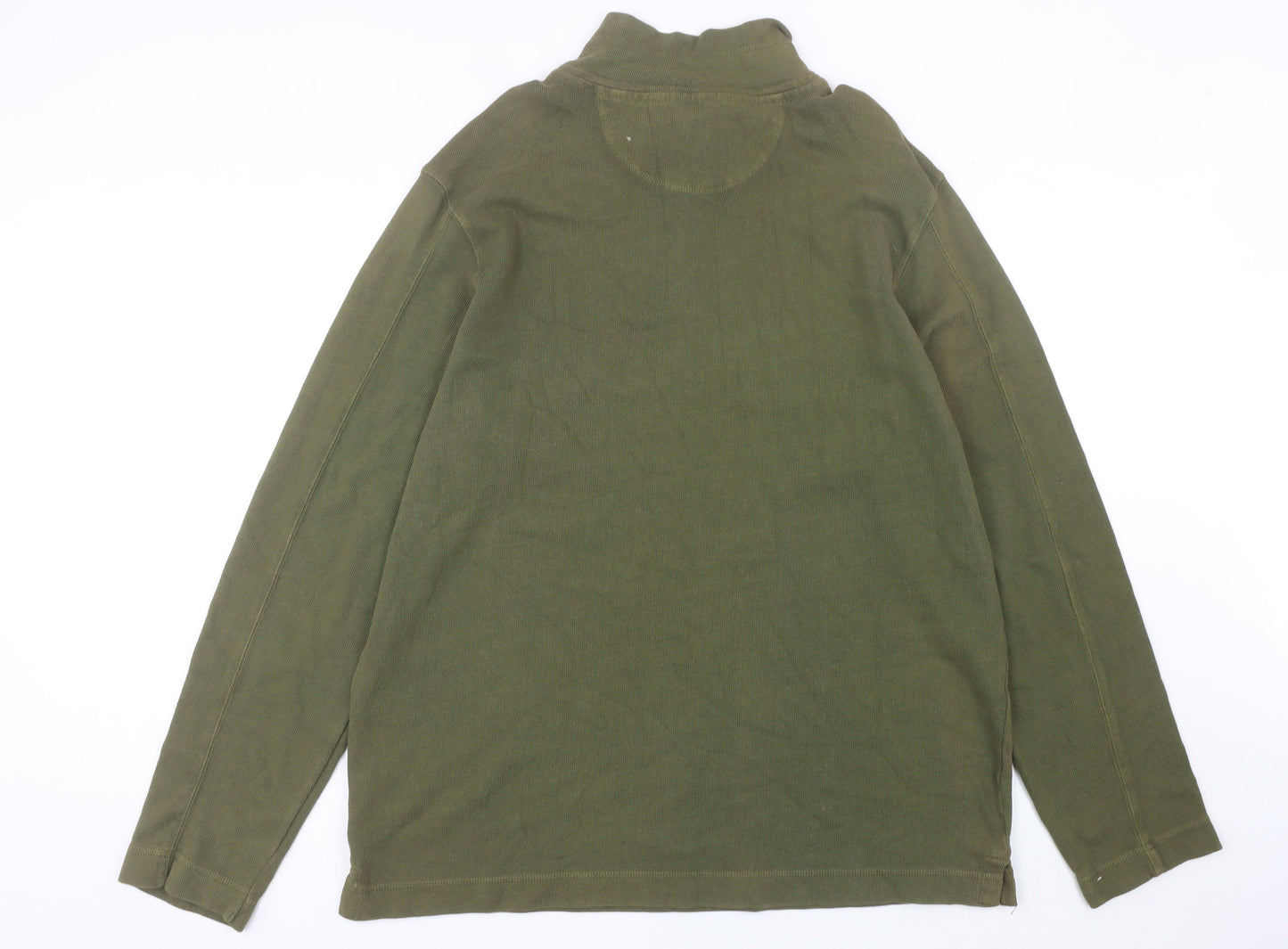 Mens UK Size 2XL Marks and Spencer Green Henley Sweatshirt