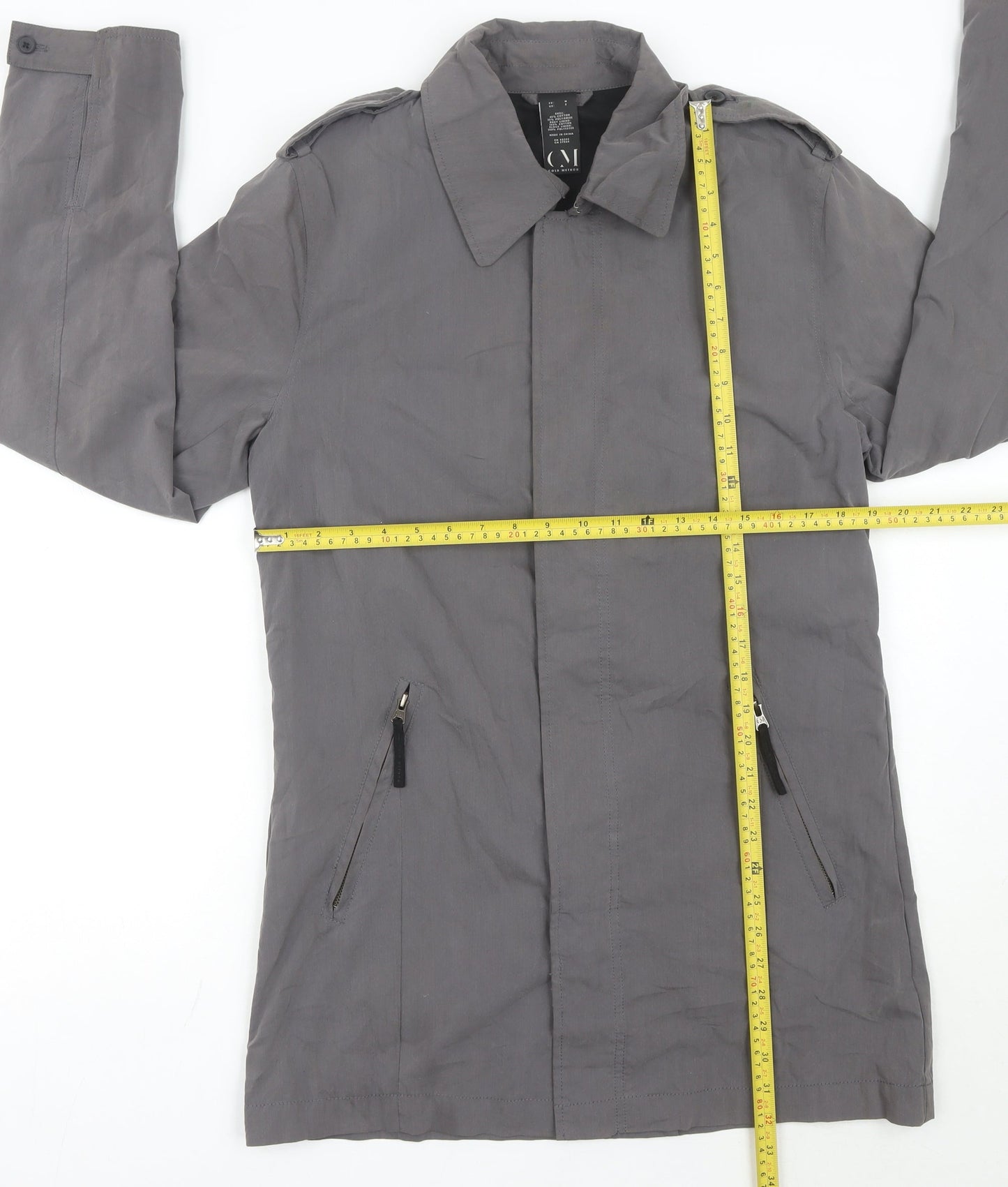 Cold Method Womens Grey Size 12 Mid-Length Cotton Jacket