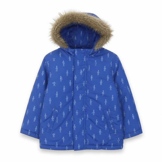 Cath Kids Girls Blue Parka Coat 4-5 Years Hooded Fur Trim Winter Jacket