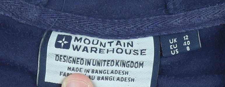Womens UK Size 12 Mountain Warehouse Blue Pullover Hoodie