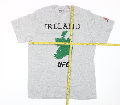 Reebok Men’s Grey XL UFC Ireland Graphic Short Sleeve T-Shirt