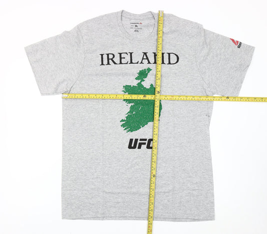 Reebok Men’s Grey XL UFC Ireland Graphic Short Sleeve T-Shirt