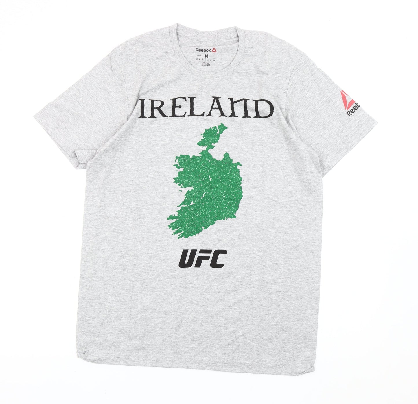 Reebok Men’s Grey Ireland UFC Graphic T-Shirt Size M Short Sleeve
