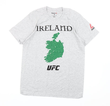 Reebok Men’s Grey Ireland UFC Graphic T-Shirt Size M Short Sleeve