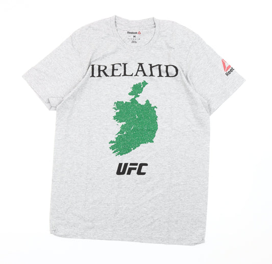 Reebok Men’s Grey Ireland UFC Graphic T-Shirt Size M Short Sleeve