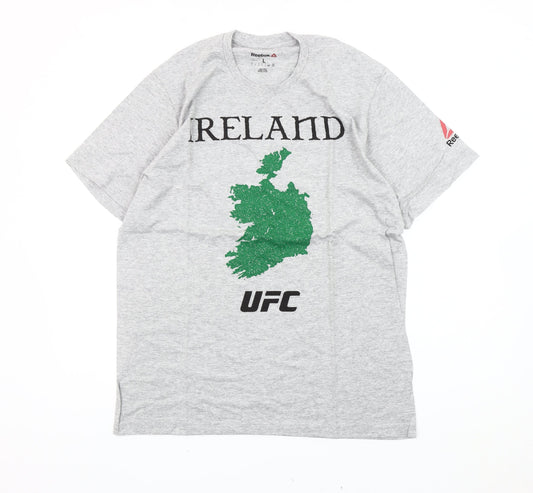 Reebok Men’s Grey UFC Ireland Graphic T-Shirt Size L