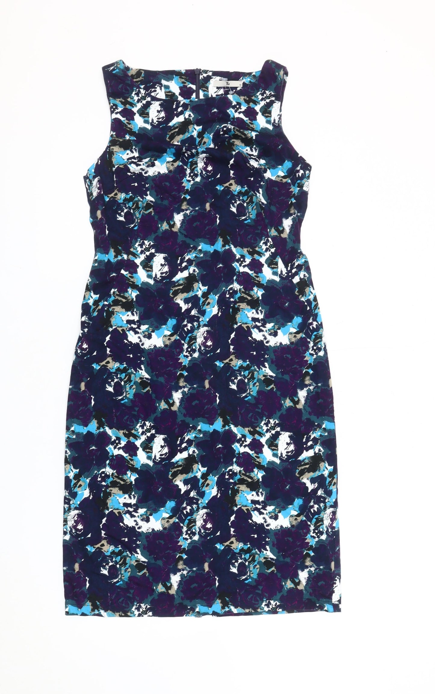 Tu Women’s Multicoloured Floral Sheath Dress Size 10 Sleeveless