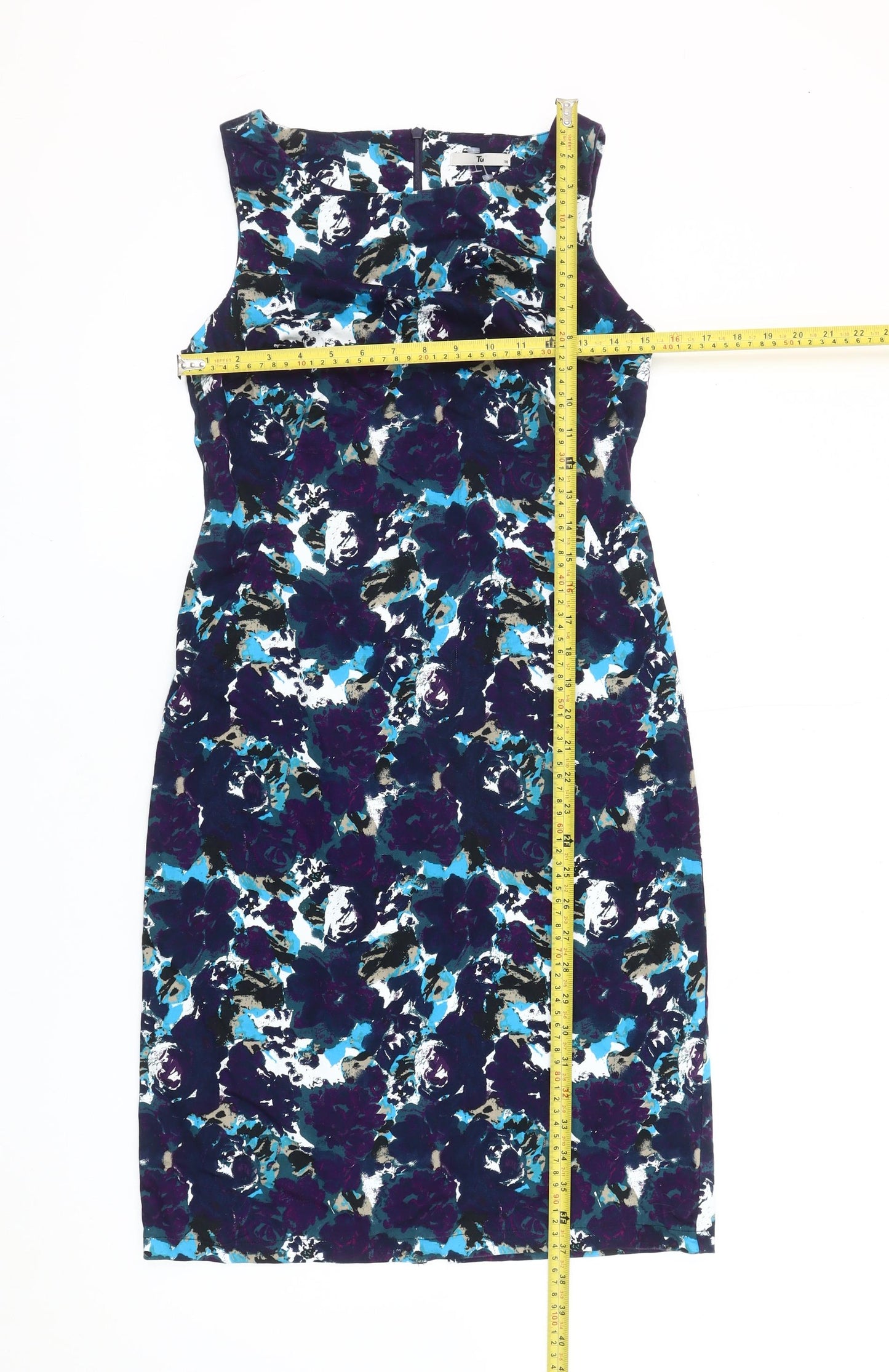 Tu Women’s Multicoloured Floral Sheath Dress Size 10 Sleeveless