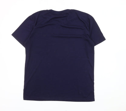 Trussardi Men’s Blue Striped Cotton Crew Neck T-Shirt Size M
