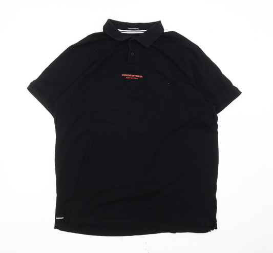 Weekend Offender Men's Black Polo Shirt 3XL Cotton Casual