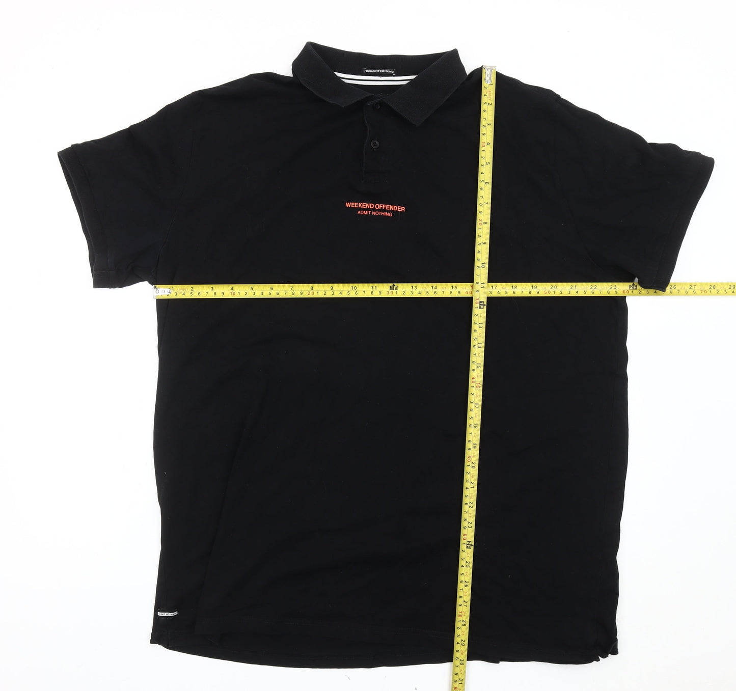Weekend Offender Men's Black Polo Shirt 3XL Cotton Casual