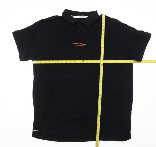Weekend Offender Men's Black Polo Shirt 3XL Cotton Casual