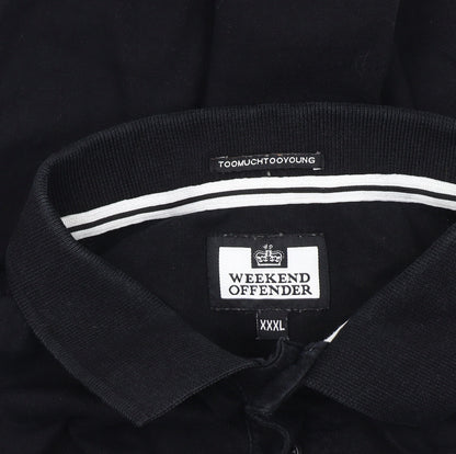 Weekend Offender Men's Black Polo Shirt 3XL Cotton Casual
