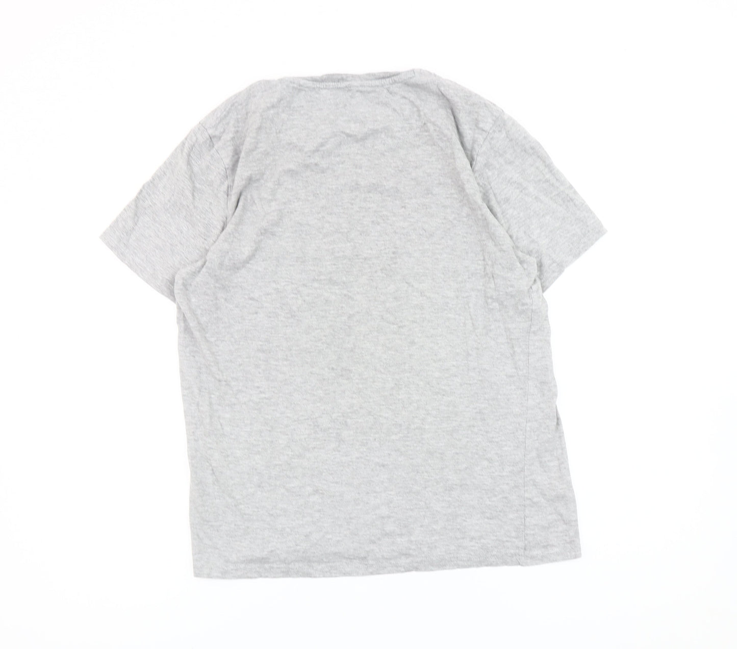 Fluid Mens Grey Medium Crew Neck Short Sleeve Cotton Blend T-Shirt
