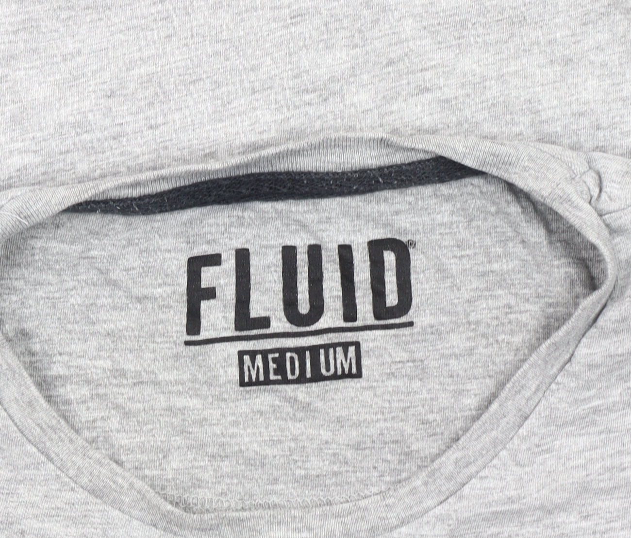 Fluid Mens Grey Medium Crew Neck Short Sleeve Cotton Blend T-Shirt