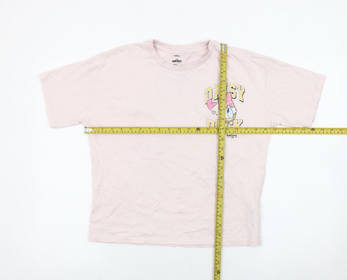 Marks and Spencer Girls Pink Daisy Duck Disney T-Shirt 12-13Y