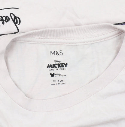 Marks and Spencer Girls Pink Daisy Duck Disney T-Shirt 12-13Y