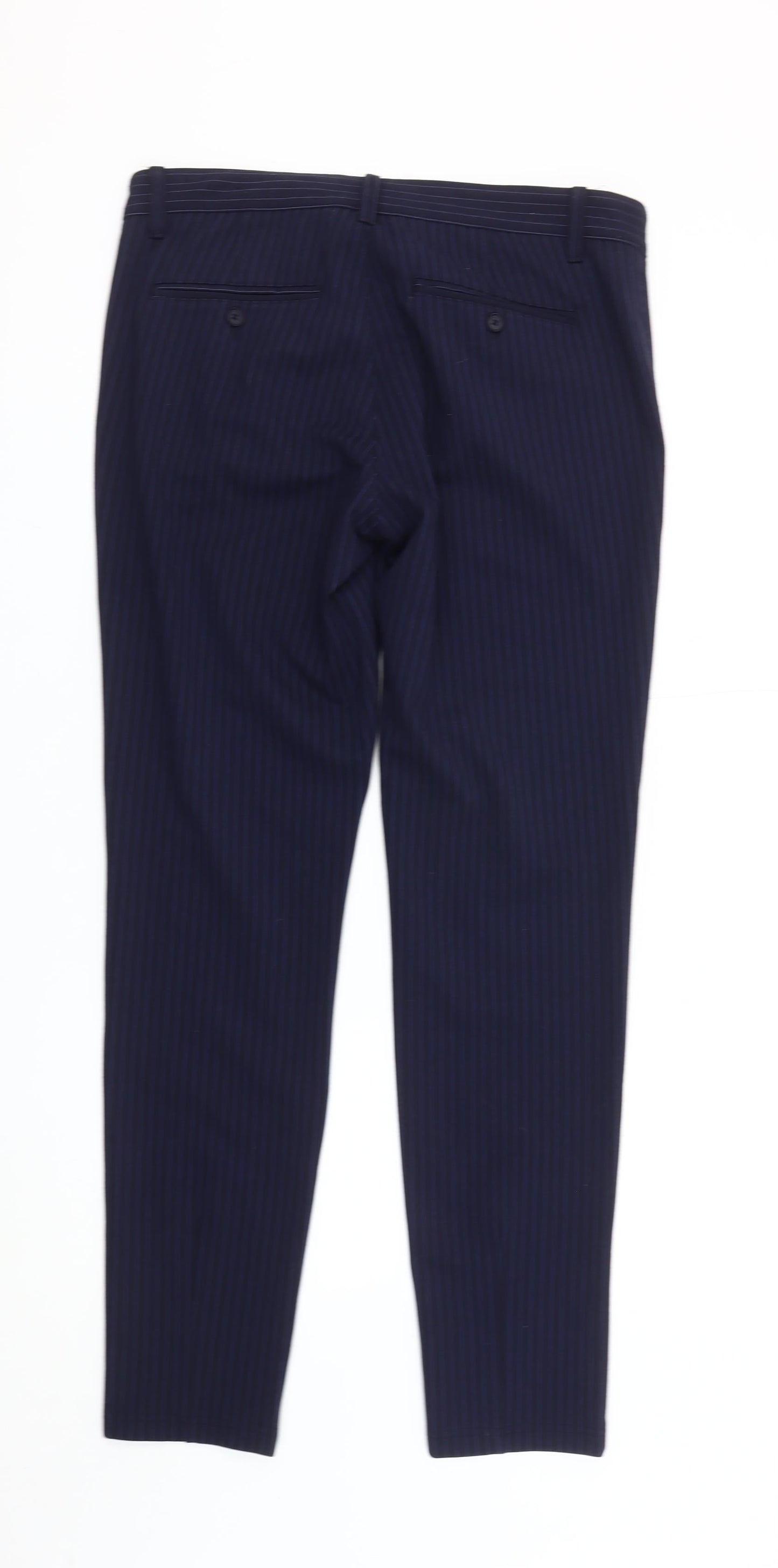 Only & Sons Mens Blue Pinstripe Slim Fit Dress Trousers W32 L32