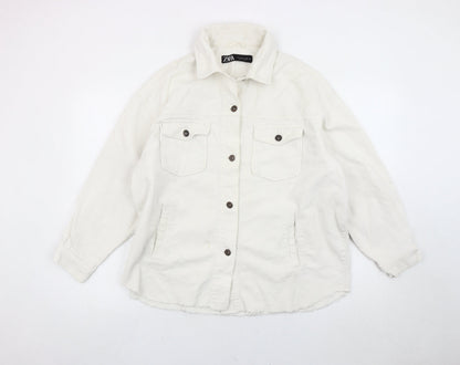 Womens UK Size S Zara White Basic Jacket