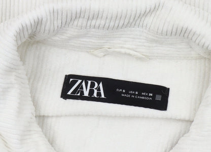 Womens UK Size S Zara White Basic Jacket