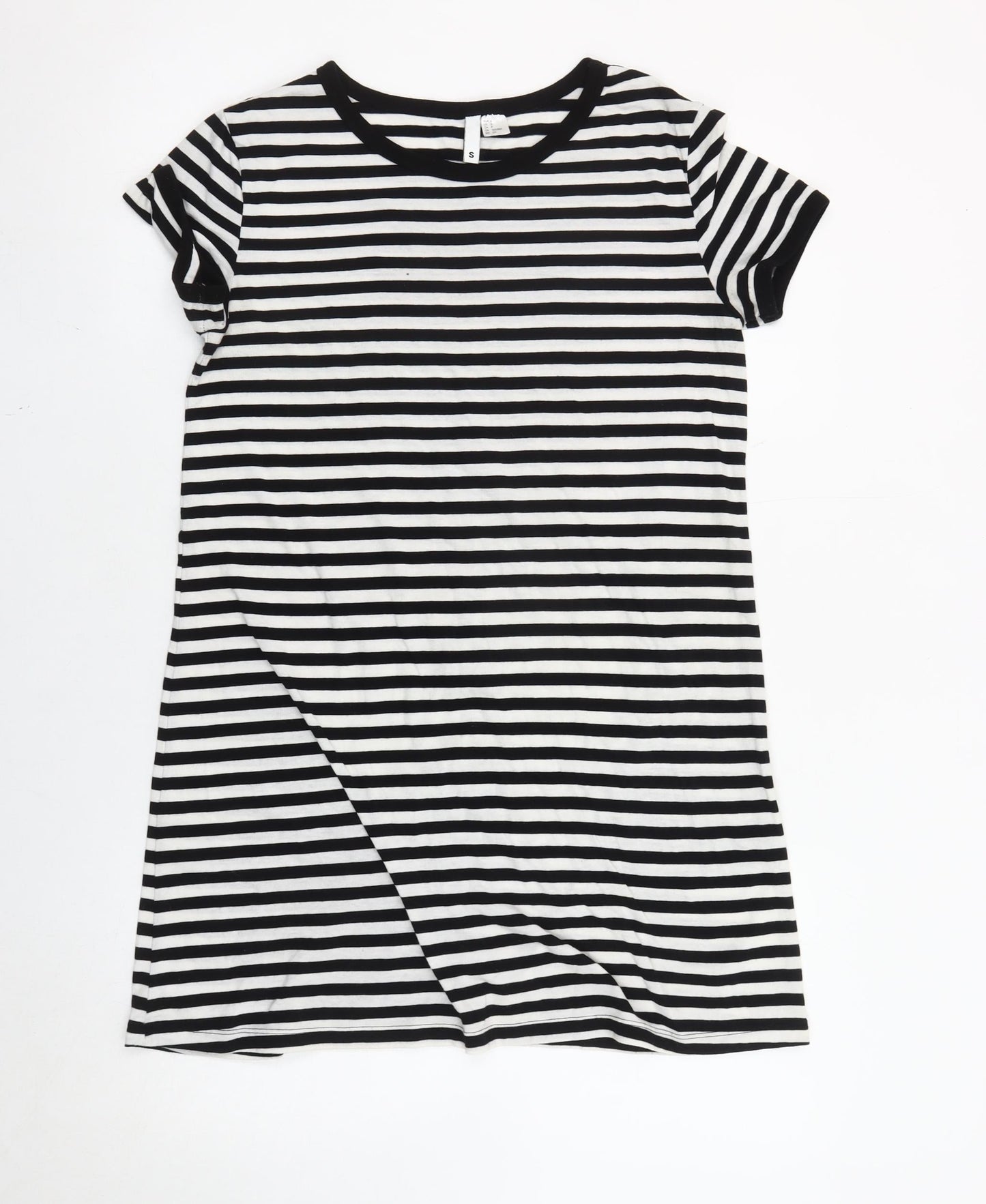 Divided Women’s Black White Striped T-Shirt Dress Size 8