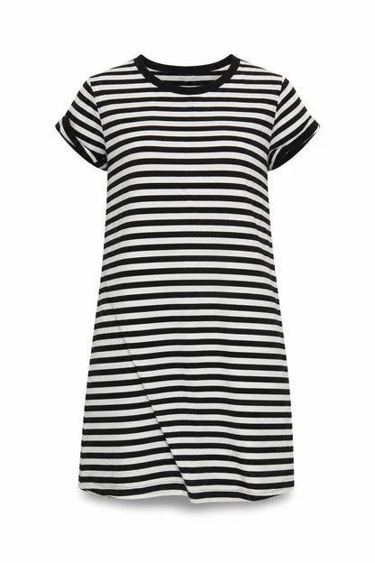 Divided Women’s Black White Striped T-Shirt Dress Size 8