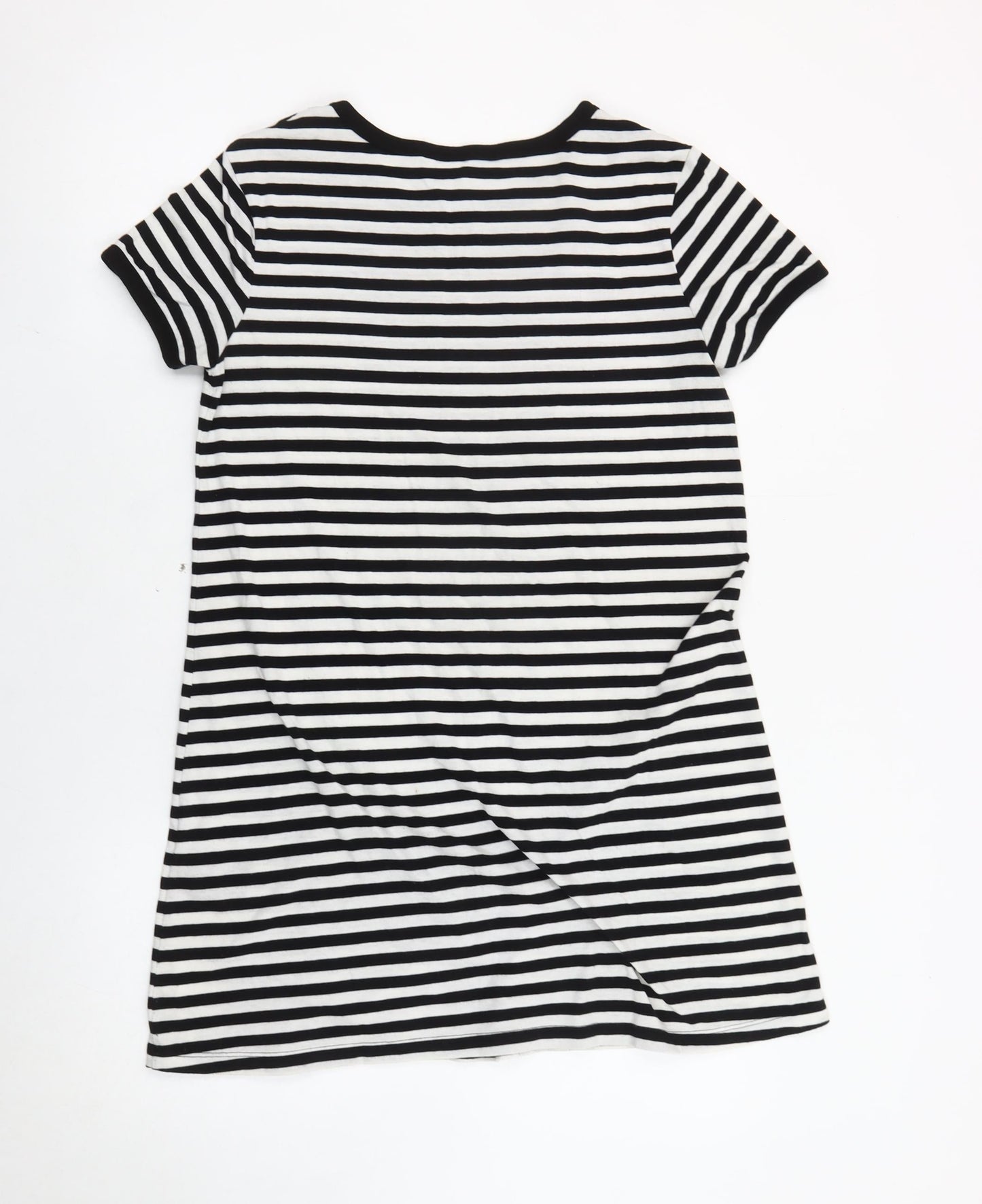 Divided Women’s Black White Striped T-Shirt Dress Size 8