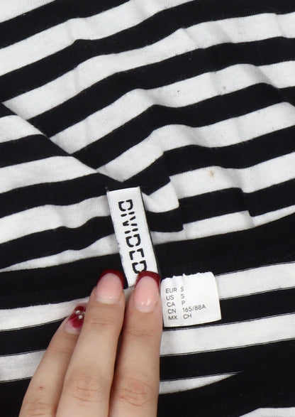 Divided Women’s Black White Striped T-Shirt Dress Size 8