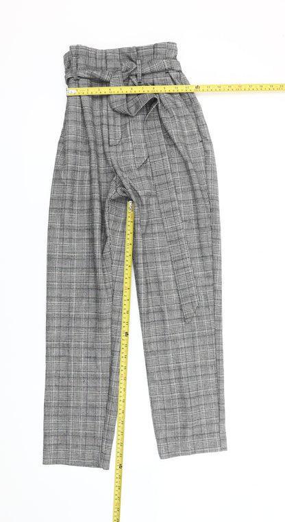 Womens UK Size 8 H&M Regular Fit Paperbag Grey Trousers