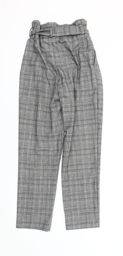 Womens UK Size 8 H&M Regular Fit Paperbag Grey Trousers