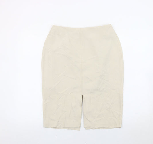 Marks and Spencer Womens Beige Size 12 Pencil Skirt Knee Length