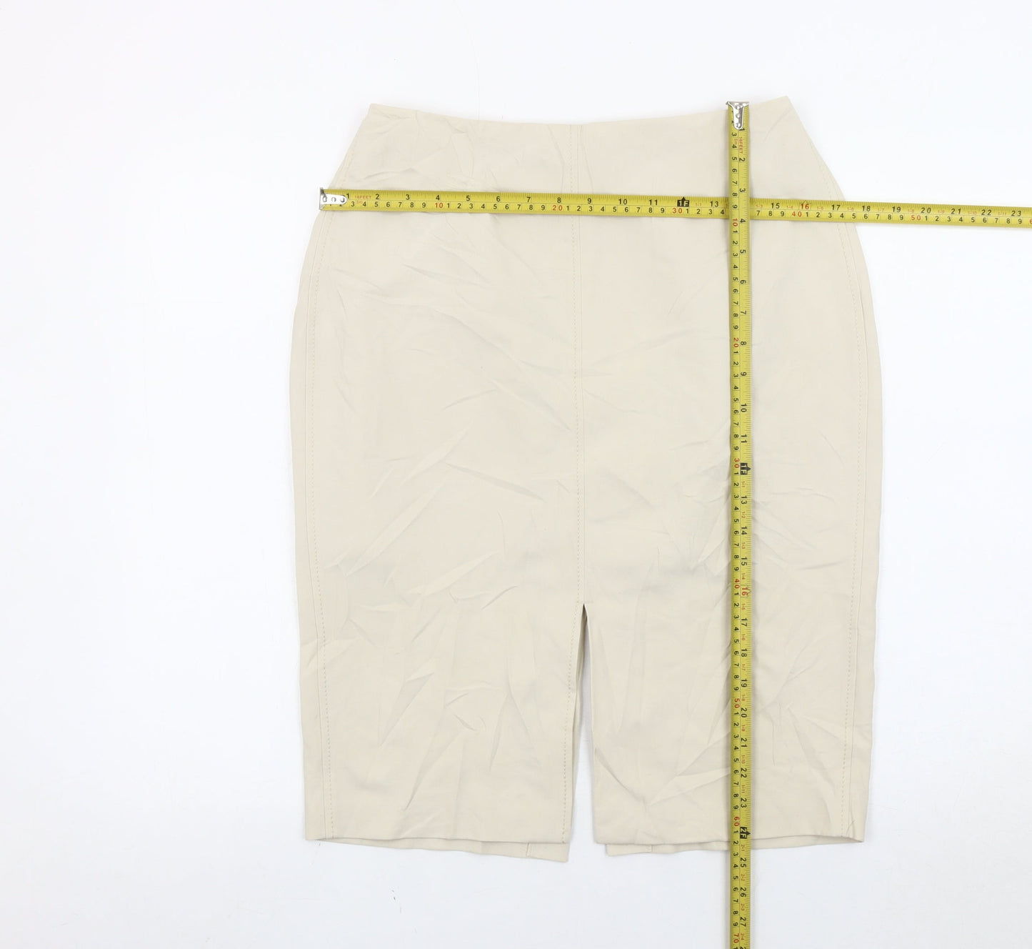 Marks and Spencer Womens Beige Size 12 Pencil Skirt Knee Length